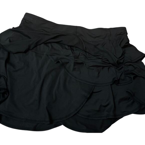 ID Ideology Ruffled Tiered Skort Women's Size 3X Black Elastic Waist Pull On - Picture 3 of 5